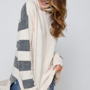 NWT Striped Turtleneck Sweater
